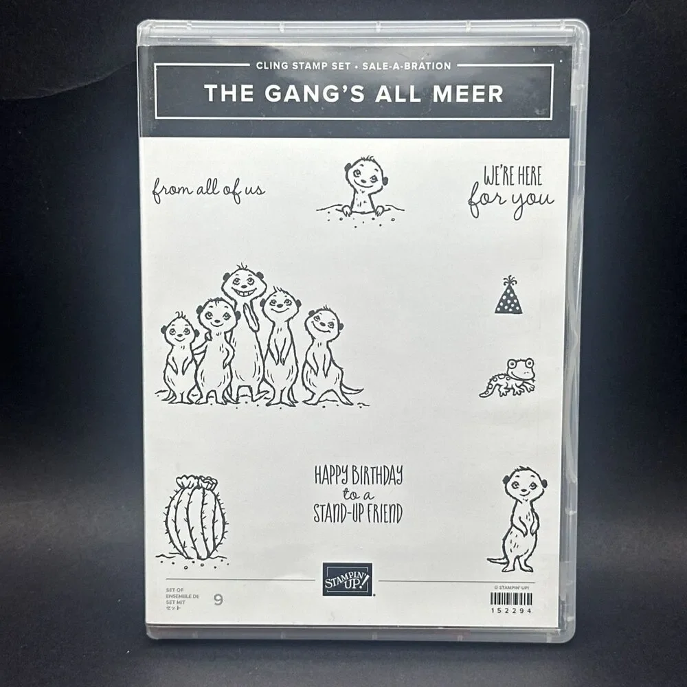 Stampin Up 152294 The Gangs All Meer Rubber Cling Stamp 9 pc Animal Party